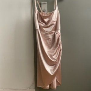 Satin pink dress